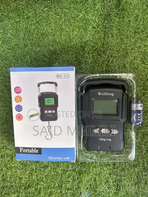 Black Electronic Weighing Digital Scale Rechargeable LCD 75kg 10g
