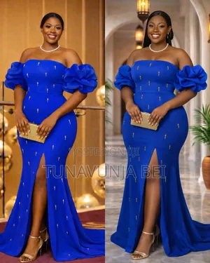 Blue Dress Ladies Quality Material