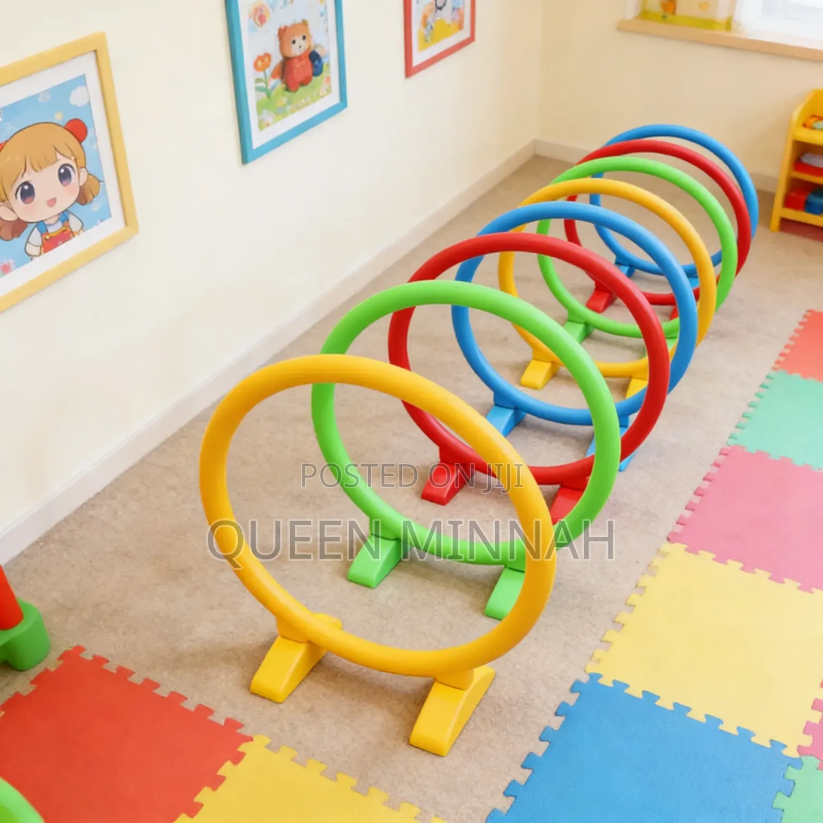 Heavy Duty Autism Sensory Toys/Kids Agility Hoop Set/Drilling Ring 8pc