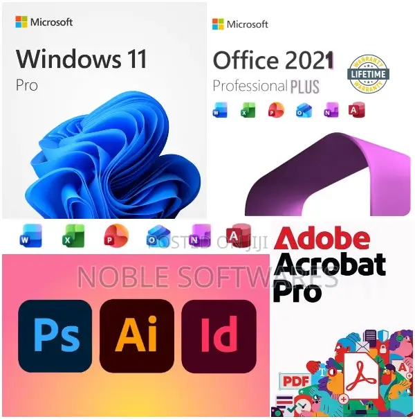 Windows 11 Pro + Microsoft Office 2021 + Adobe Packages