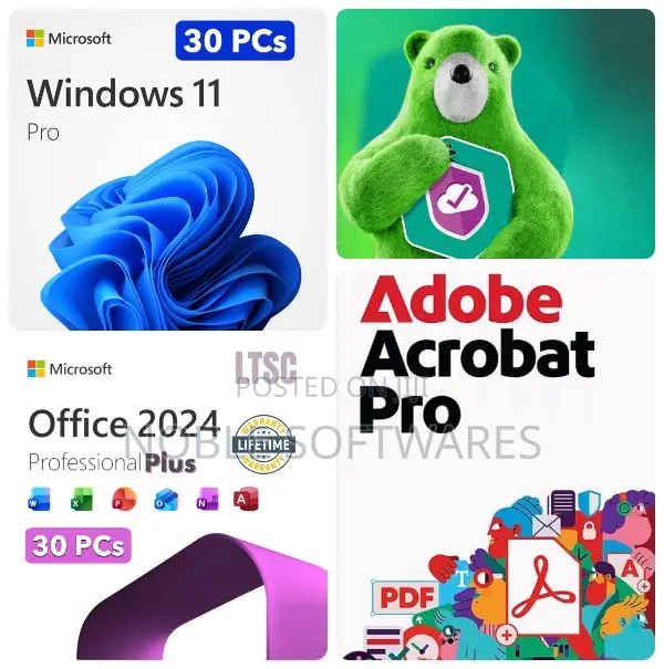 Windows 11 Pro + Microsoft Office 2024 + Kaspersky ( 30 User )