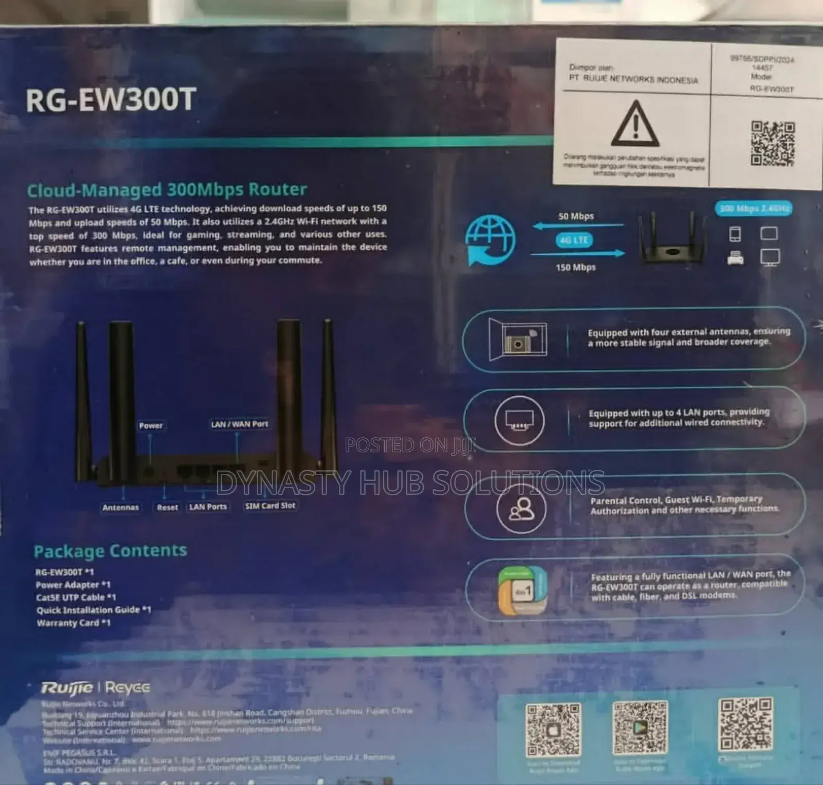 Ruijie Reyee Rg-Ew300t N300 Wireless 4g Lte Router