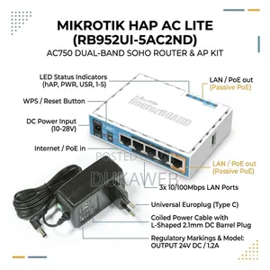 Mikrotik Hap Ac Lite (Rb952ui-5ac2nd) – Ac750 Dual‐Band Router