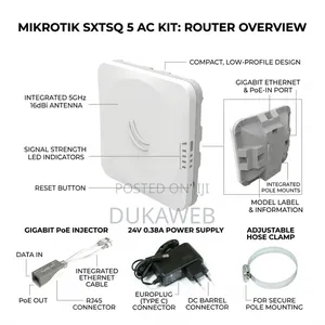 Mikrotik SXTSQ 5 Ac – 5ghz Outdoor Cpe – 16dbi Antenna