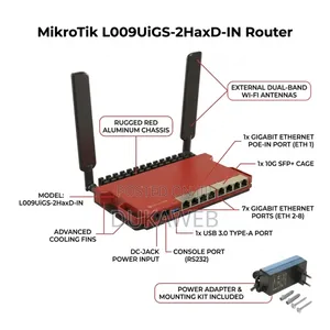 Mikrotik L009uigs-2haxd-in – 8x Gigabit + 10g Sfp+ – Dual‐Band Wi‐Fi 6