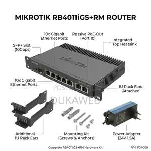 Mikrotik Rb4011igs+Rm – 10x Gigabit Router – 10g Sfp+ –Passive Poe‐Out