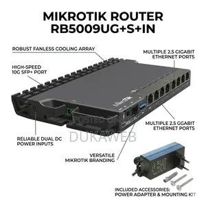 Mikrotik Rb5009ug+S+In – 2.5gbe Router – 10g Sfp+ – Fanless – Dual Dc