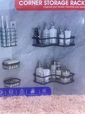 5-Pieces Adhesive Bathroom Storage Rack Set