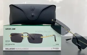Green Lion Vallegio Rimless Sunglasses Polarized Uv400 Gold Frame