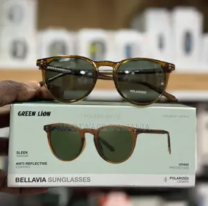 Green Lion Bellavia Sunglasses Brown Frame Polarized Green Lenses