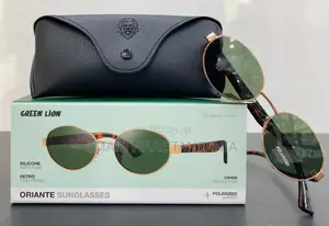 Green Lion Oriante Retro Oval Sunglasses Polarized Uv400 Gold Frame