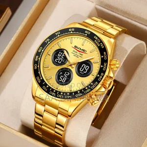 Skmei Dual Watch Stainless Steel Gold
