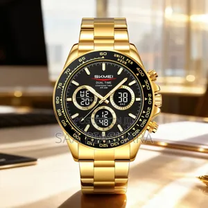 Skmei Dual Watch Stainless Steel Gold and Black