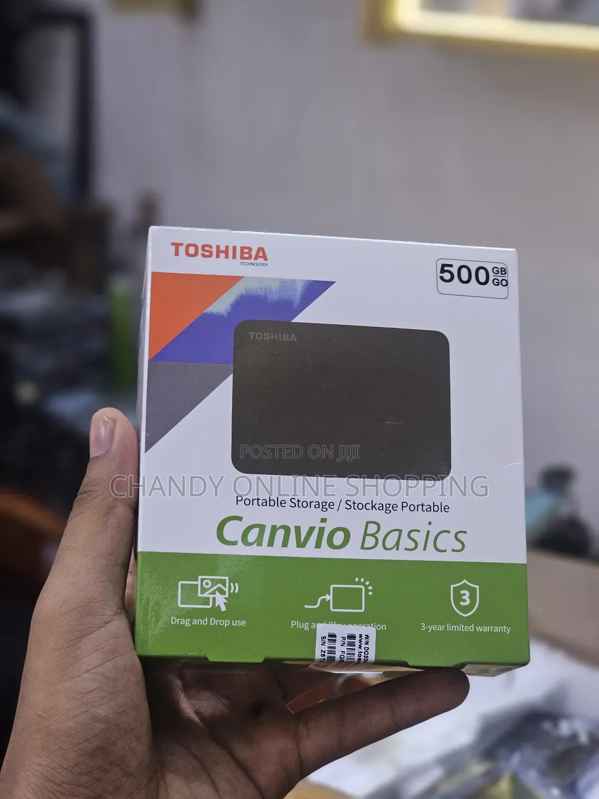 Toshiba Canvio Basics 500gb Portable External Hard Drive.