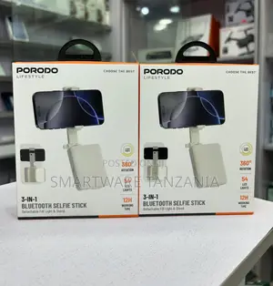 Porodo 3-in-1 Bluetooth Selfie Stick 54 Led Fill Light 360 Rotation