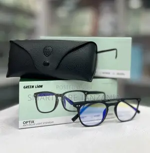 Green Lion Optix Anti-Blue Light Eyewear Black Frame With Leather Case