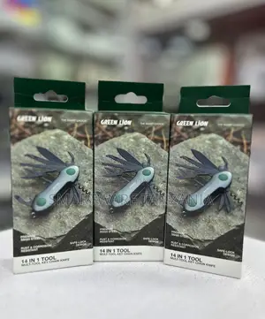 Green Lion 14 in 1 Multi-Tool Keychain Knife Ss420 Steel Safe-Lock