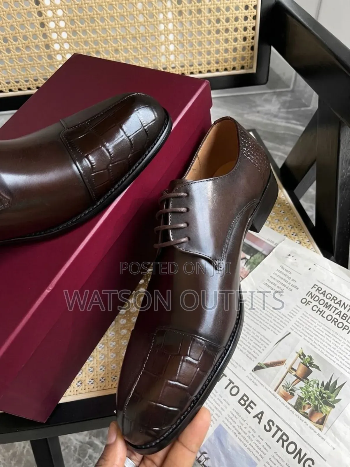 Men's Leather Shoes Materials Original and Genuine De'rossi Italy Made