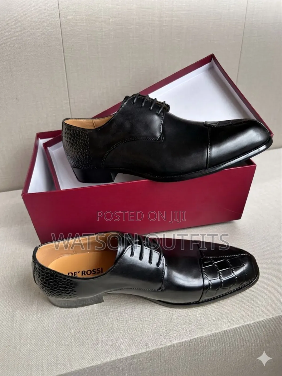 Men's Leather Shoes Materials Original and Genuine De'rossi Italy Made
