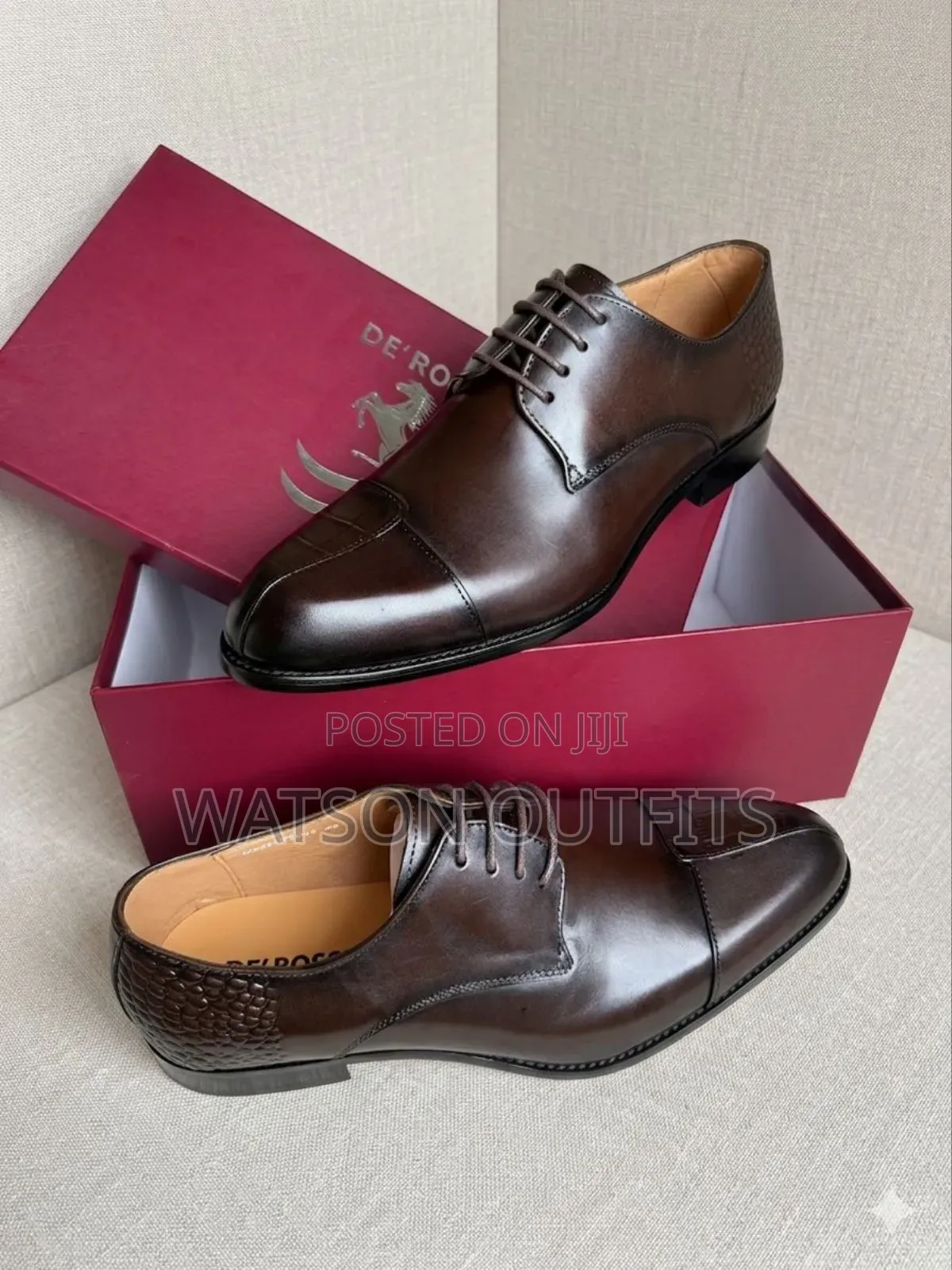 Men's Leather Shoes Materials Original and Genuine De'rossi Italy Made