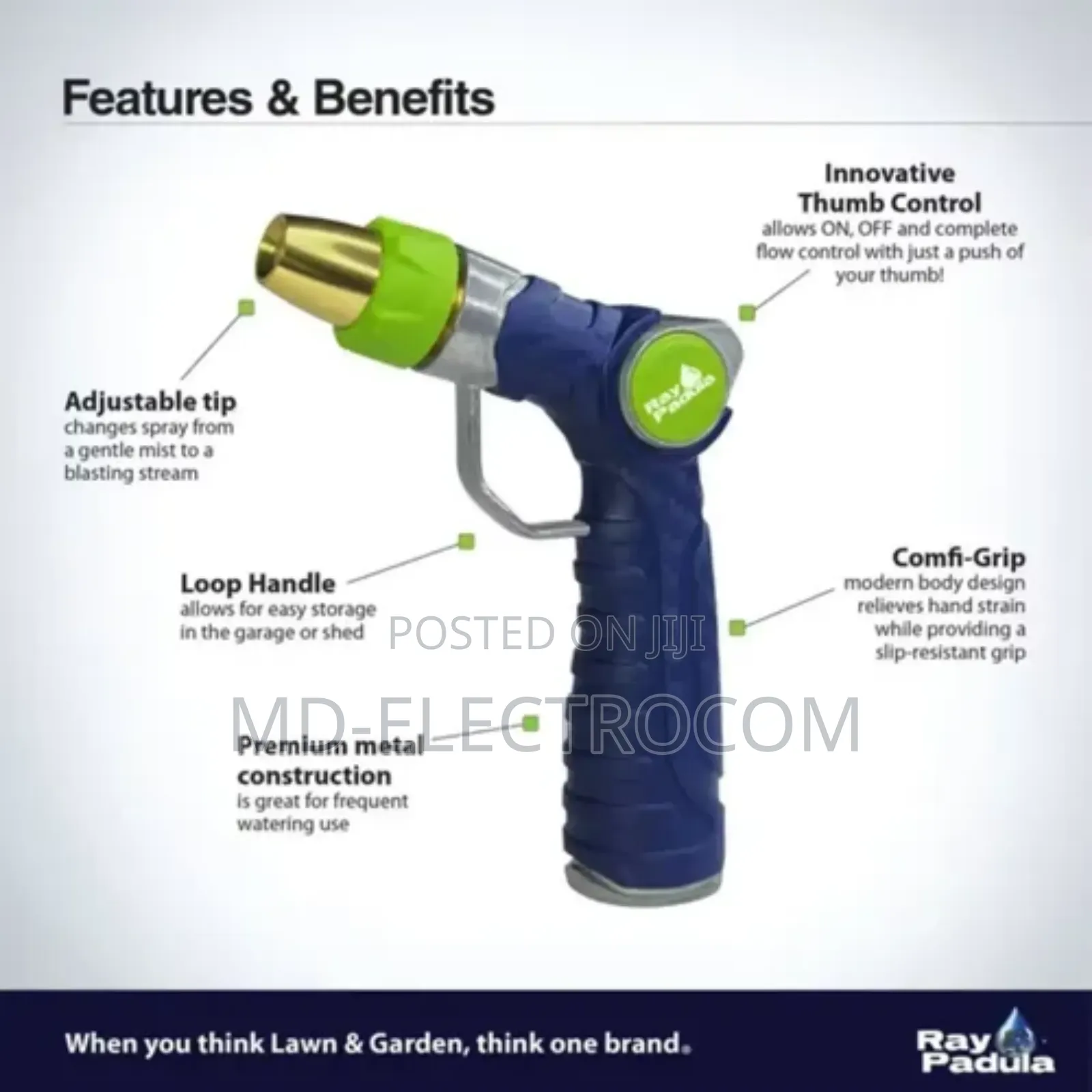 Ray Padula Metal: Hose Nozzle Adjustable High Pressure Spay Leak Proof