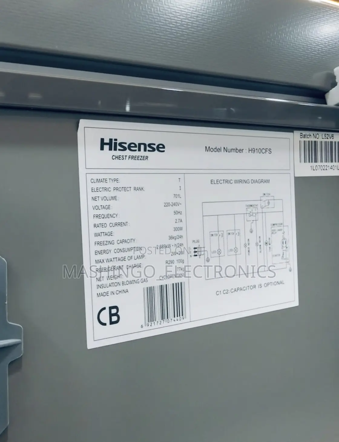 701 Liters Hisense Freezer