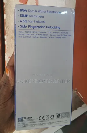 New Tecno Pop 20 64 GB Black
