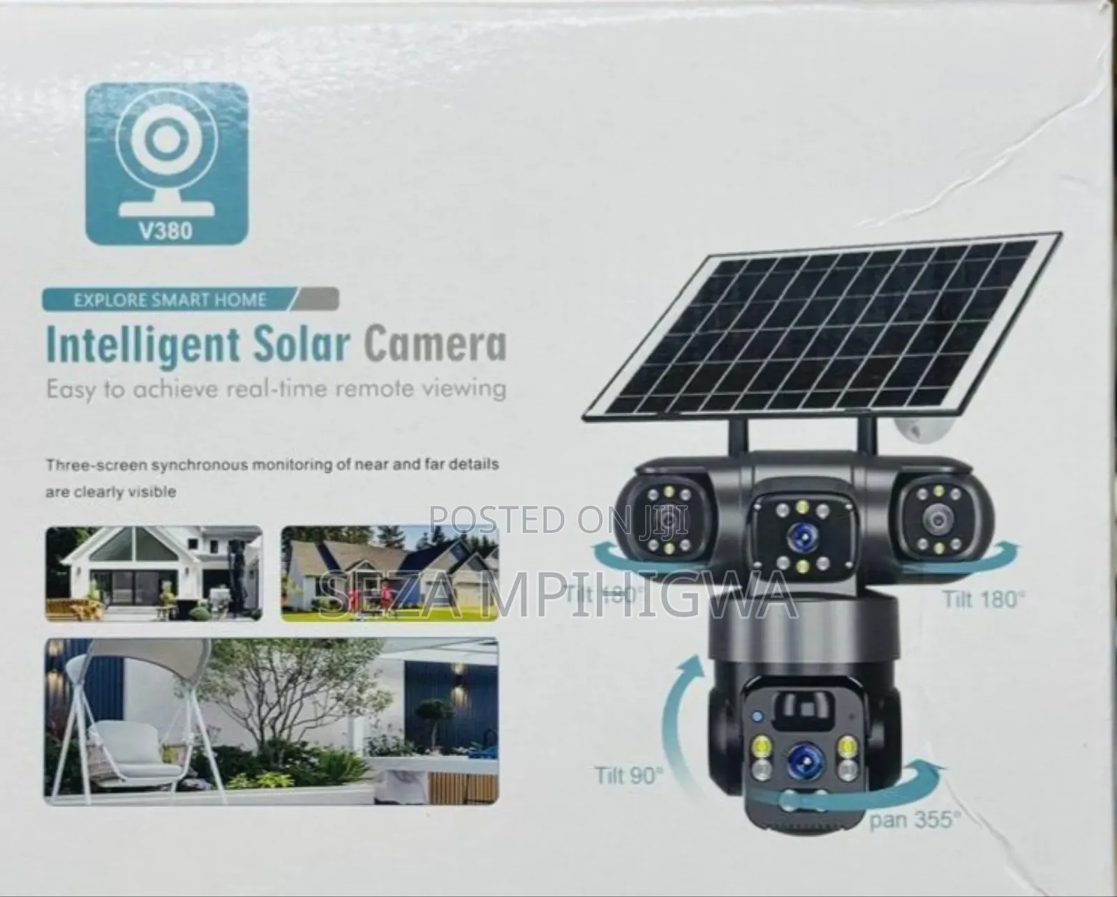 Outdoor CCTV Camera Inaona Pande Zote Lens 3 Rotative Moja Fixed