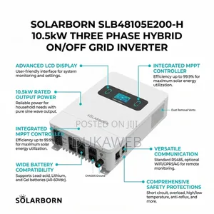 Solarborn Slb48105e200-H – 10.5kw Three Phase Hybrid Inverter