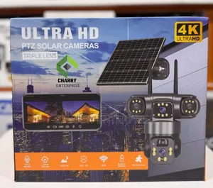 3 Lens Solar CCTV Camera Ultra Hd Sim Card Support Wifi and Sd Card