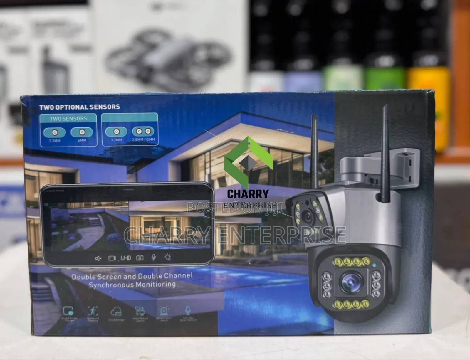 Double Lens CCTV Security Camera Sim Card Support, Wifi and Sd Support