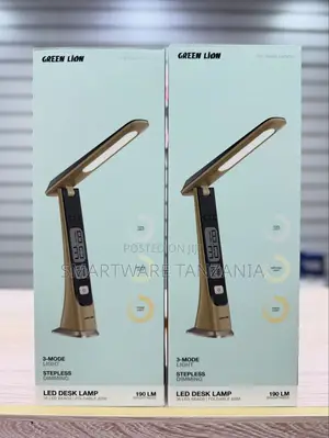 Green Lion Led Desk Lamp 190lm 3-mode Stepless Dimming Clock