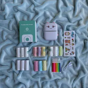 Portable Mini Bluetooth Thermal Printer With Paper Rolls And Pens