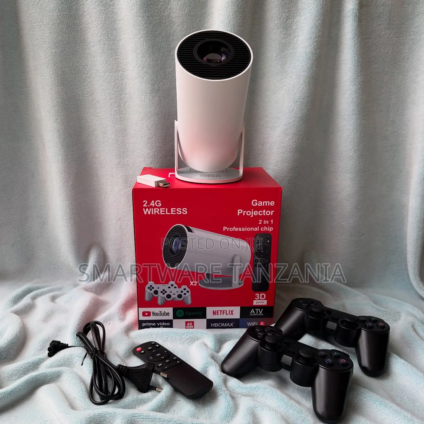 2 In 1 Wireless Game Projector Wi-fi 6 With 2 Controllers