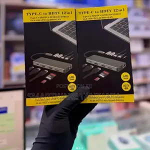 12 In 1 Usb-c Hub Dual Hdmi Vga Lan Sd Usb 3.0 Audio