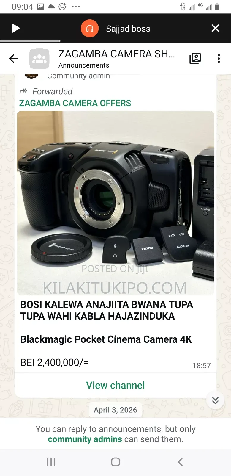 Black Magic Pocket Cinema Camera