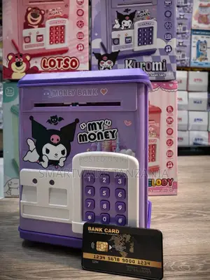 Kuromi Purple Kids Money Bank Atm Safe With Password Keypad