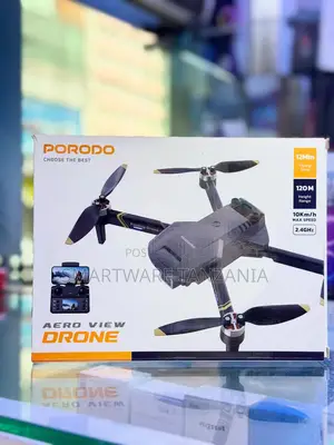 Porodo Aero View Folding Drone 120m 12min 10km/H 2.4ghz Camera