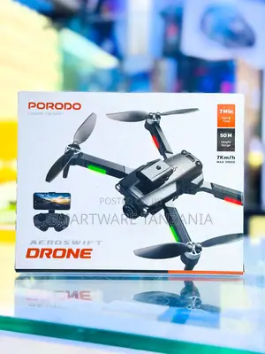 Porodo Aeroswift Drone Hd Camera 50m 7min Led Lights 7km/H