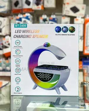Bt-3400 Led Wireless Charging Speaker With Disco Projector Light