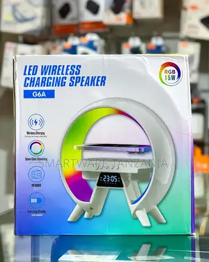G6a Rgb Led Wireless Charging Speaker 15w Fm Radio Clock