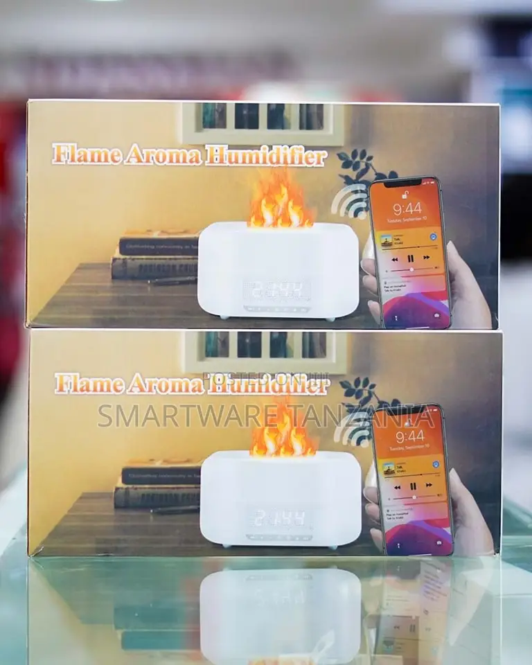 Flame Aroma Humidifier Led Flame Effect App Control Clock