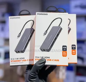 Porodo 9-in-1 Usb-c Hub Hdmi Ethernet 100w Pd 10gbps