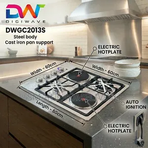 Digiwave Built in Hob 2gas + 2plate
