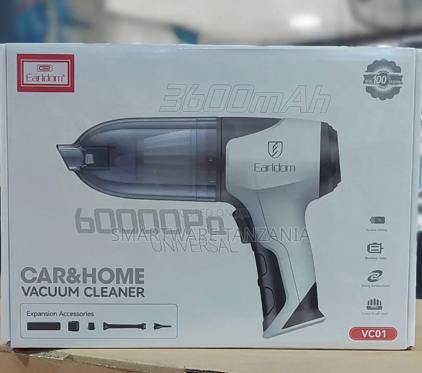 Earldom Vc01 Cordless Vacuum Cleaner 60000pa 3600mah Car Home
