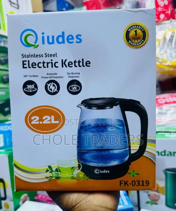 2.2l Transparent Qiudes Stainless Steel Electric Kettle