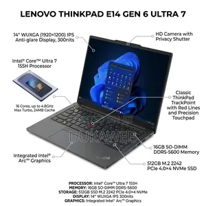 Lenovo Thinkpad E14 Gen 6 – Ultra 7 155h – 16gb Ddr5 – 512gb SSD –14′′