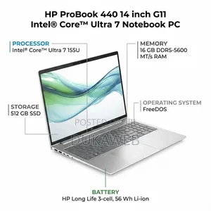 Hp Probook 440 14′′ G11 – Ultra 7 155u – 16gb Ram – 512gb SSD