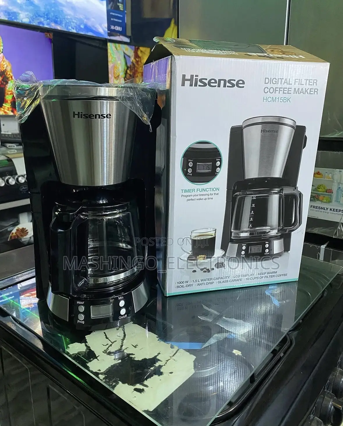 1.5 Liters Hisense Digital Filter Coffee Maker || Hcm15bk