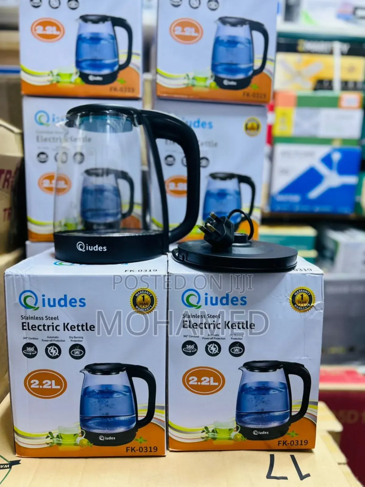 Quides Glass Kettle Lita 2.2 Ya Kioo Ya Kisasa Inachemsha Maji Haraka